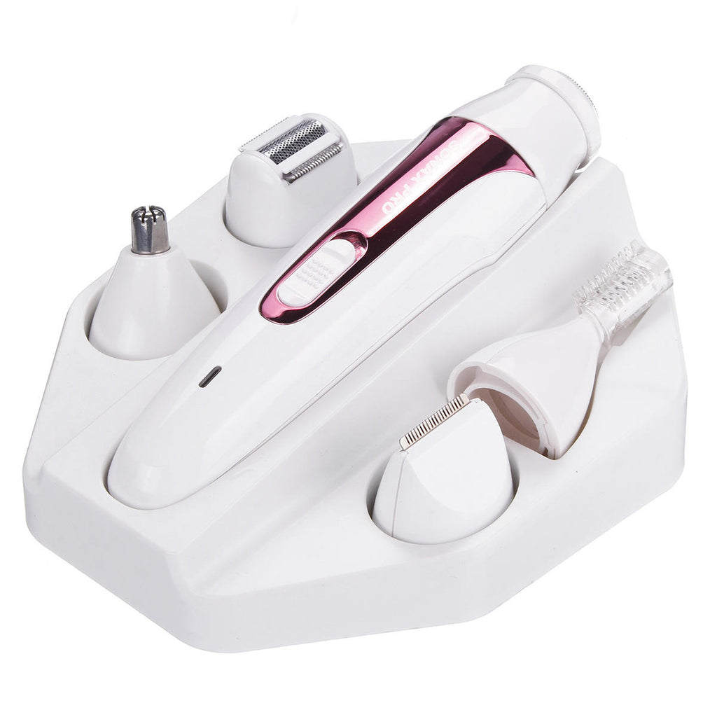 5 IN 1 USB Women Lady Epilator Shaver Trimmer Kit Wet & Dry Arm Leg Body Hair Remover