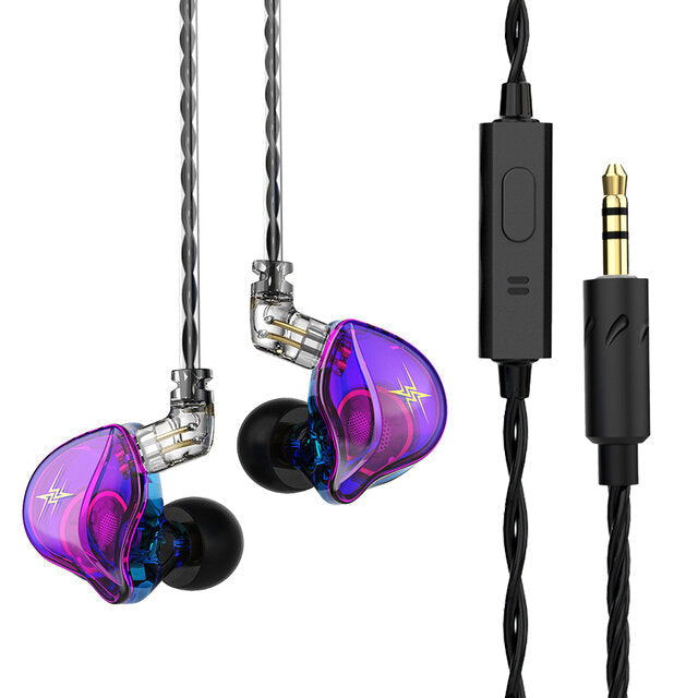 In-Ear Earphones 1D Hi-Fi Bass Earbuds Deep Bass Stereo Monitor Headphones Sport Noise Cancelling Headset With Mic