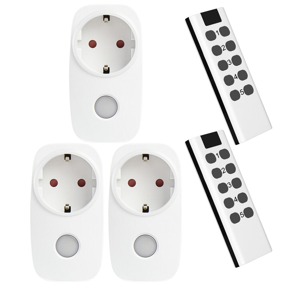 Universal Remote Control And EU Outlet Smart Socket Set With Night Light Outlet Wireless 433 Mhz Compatible With Broadlink Remote Control