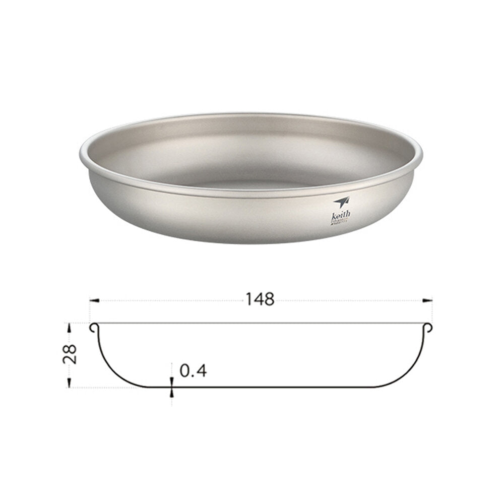 250/300/400/450ML Titanium Plates Tableware Dishes Ultralight Portable Outdoor Camping Picnic Travel