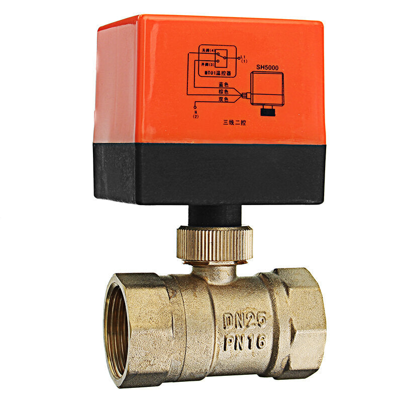 1/2" 3/4" 1" 1-1/4" Motorized Electric Brass Ball Valves 3 Wire AC 220V Full Port Valve