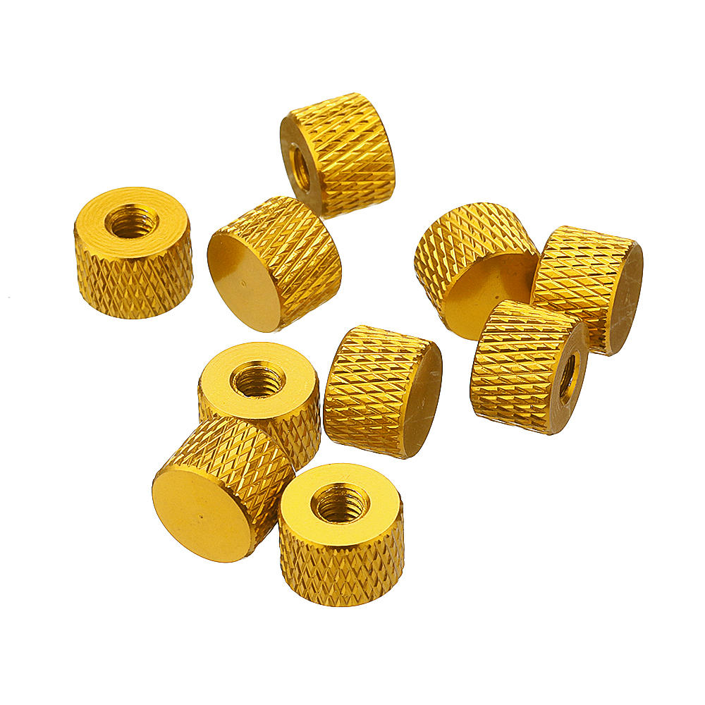 M4AN5 10Pcs M4 Blind Hole Thread Aluminum Alloy Knurled Thumb Nut Hand-Tight Screw Nut Multi-Color