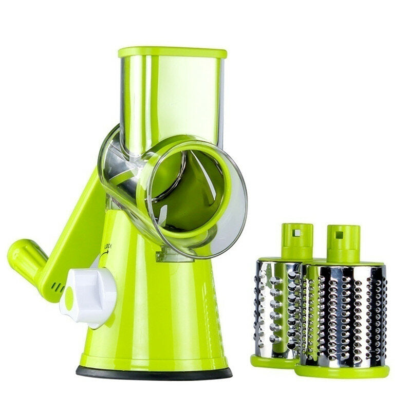 Vegetable Fruit Manual Slicer Cutter Spiral Grinder Kitchen Tools With 3 Stainless Blades