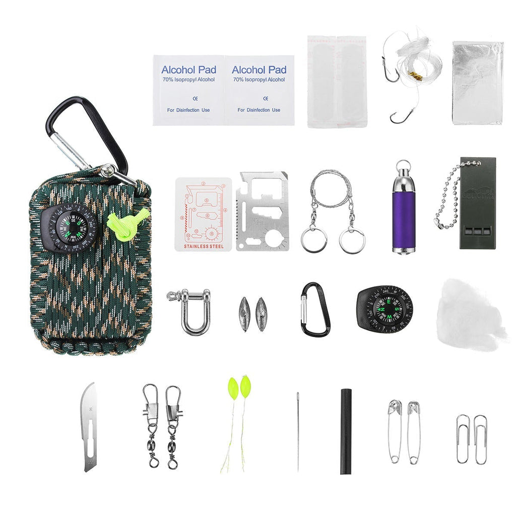 29 In 1 Emergency Survival Kit First Aid EDC Tools Camping Rescue Gear