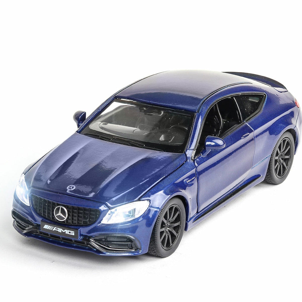 1:32 Alloy BENZS C63S AMG 4 Door Openable Pull Back Diecast Car Model Toy with Sound Light for Collection Gift