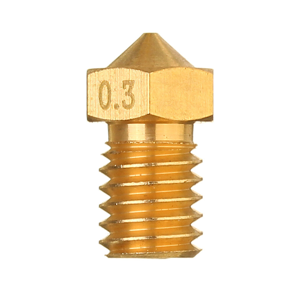 0.2/0.3/0.4/0.5/0.6/0.8mm M6 Thread Brass Extruder Nozzle For 3D Printer Parts