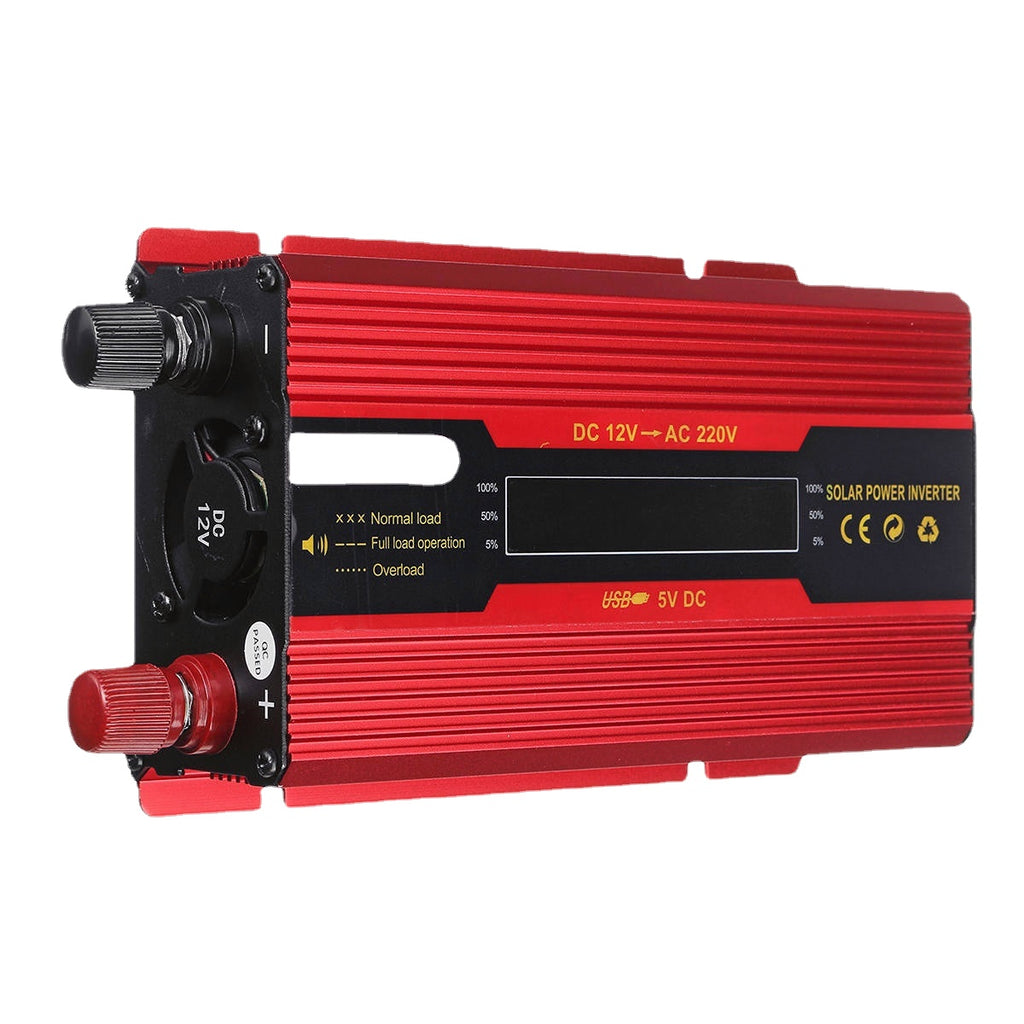 1500W/2500W/3500W Peak Red Solar Power Inverter DC12V To AC220V Modified Sine Wave Converter with LCD Screen for Car Home