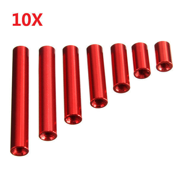 M3AR1 M3 Aluminum Alloy Standoff Studs 8-35mm Red Round PCB Board Spacers Standoffs 10pcs