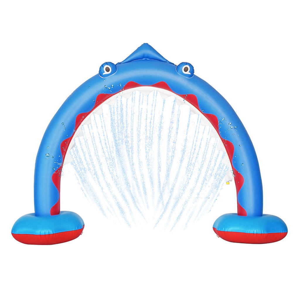 Inflatable Arch Sprinkler Shark Shape Kids Fun Water Spray Summer Garden Yard Water Sport Equipment