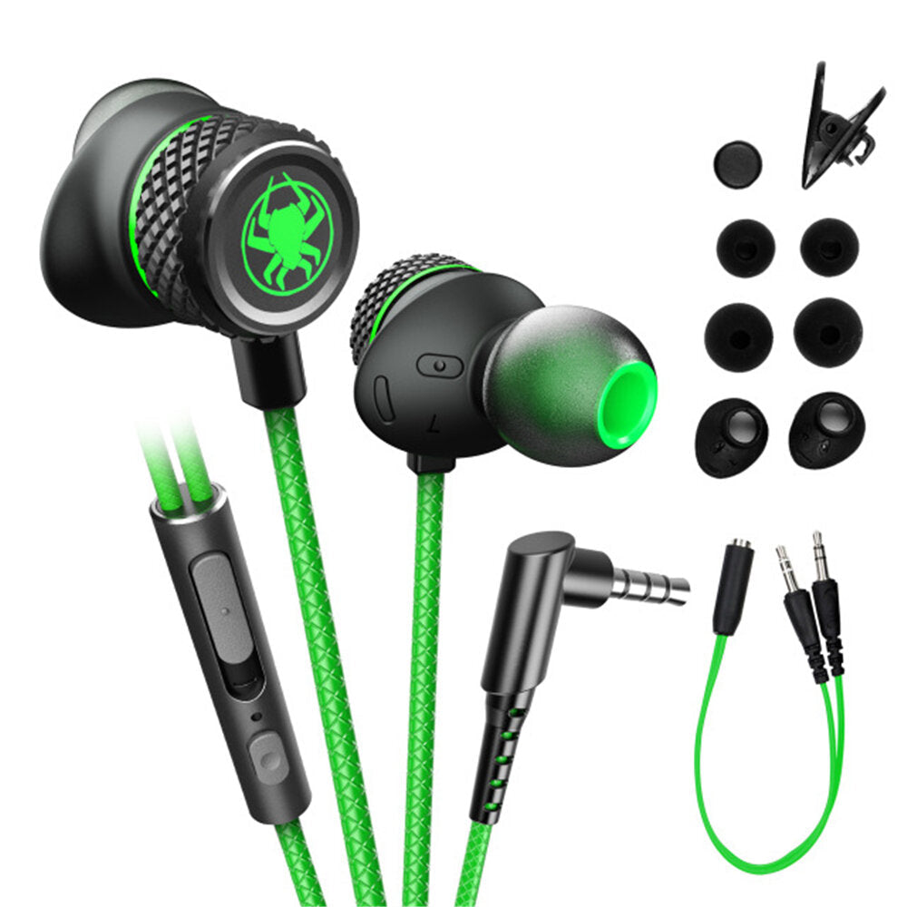 Wired Earphone Stereo 10MM Dynamic Noise Reduction Earbuds 3.5MM In-Ear Gaming Headset with Mic