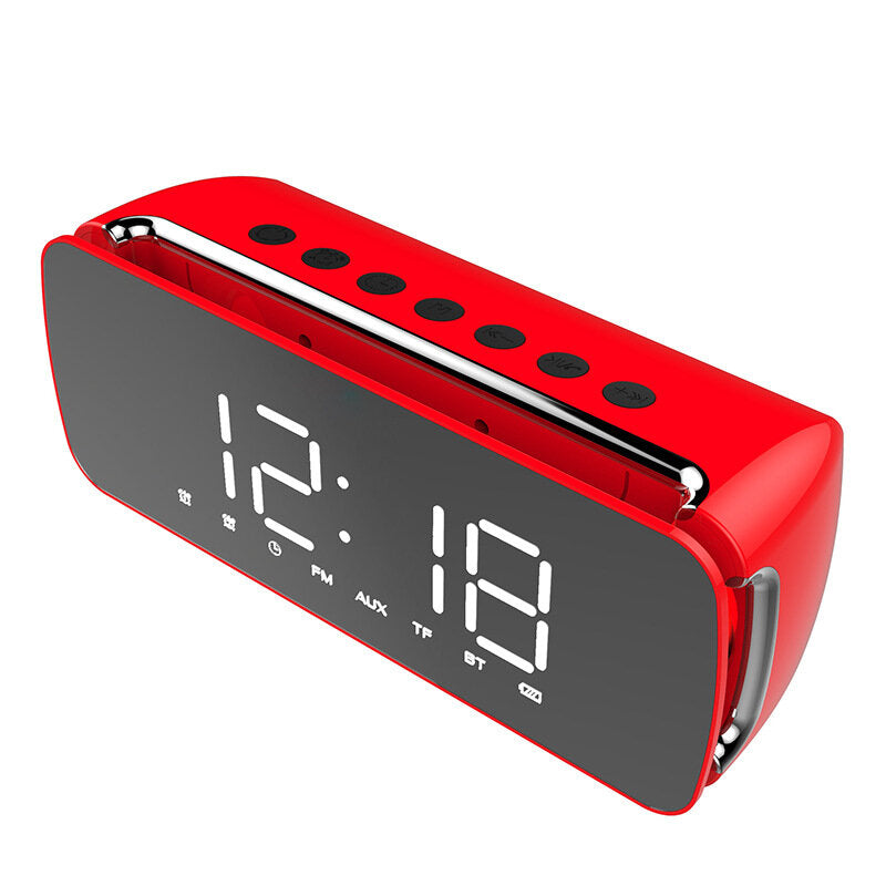 LCD Screen Mirror Clock Hi-Fi Fuction Bluetooth TF AUX Play FM Broadcast Radio Surround Sou