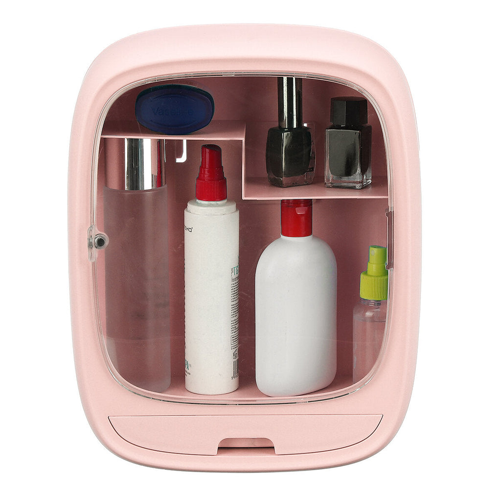 Bathroom Wall Hanging Makeup Storage Box Toothbrush Holder Organizer Dustproof Waterproof Organizer