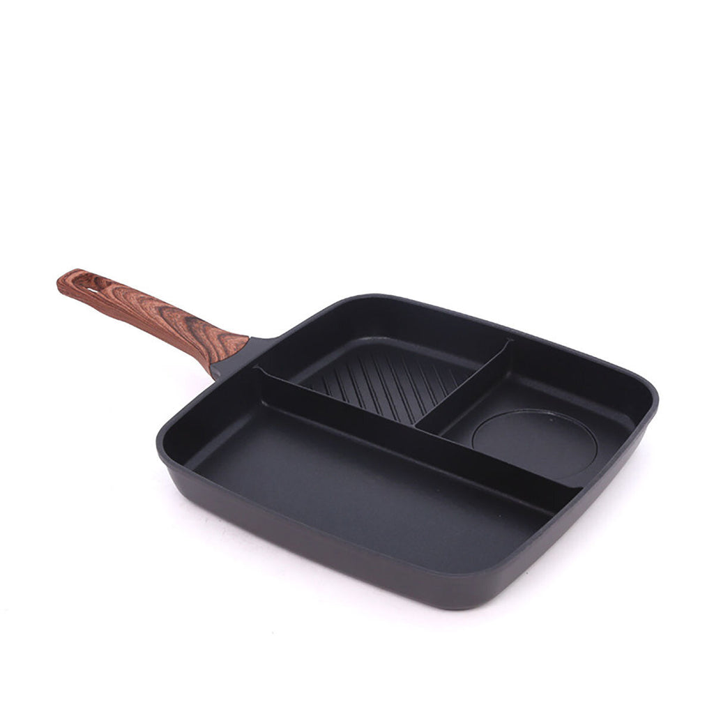 Frying Pan Aluminum Alloy Griddle Grill Non Stick Skillet Cooking Fry Square BBQ