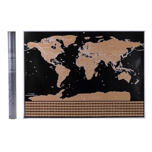 Scratch Off World Map Interactive Vacation Poster World Travel Maps For Home Office Decoration