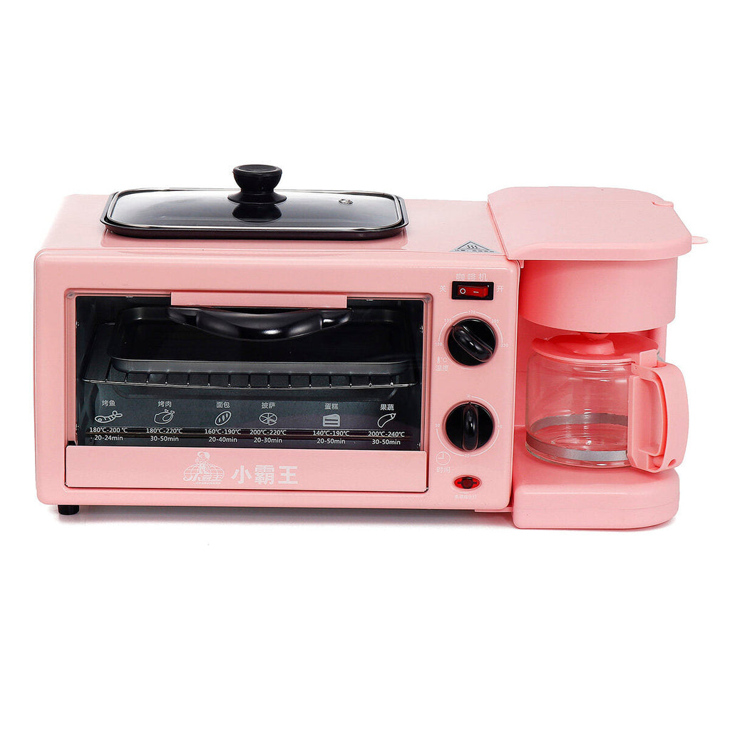 3 In 1 Electric Breakfast Machine Multifunction Coffee Maker Frying Pan Toaster