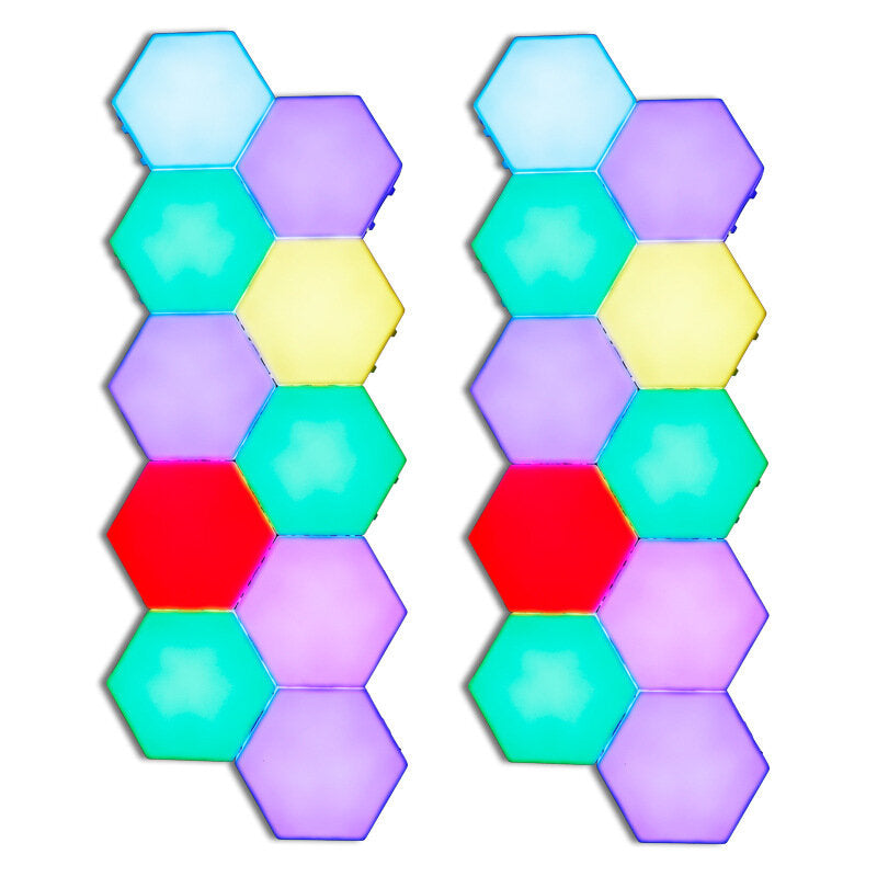 6pcs/10pcs RGB Colorful Honeycomb Light Touch Light Hexagonal Wall Light Quantum Light Bedroom Living Room Bedside Lamp