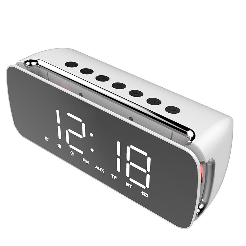 LCD Screen Mirror Clock Hi-Fi Fuction Bluetooth TF AUX Play FM Broadcast Radio Surround Sou