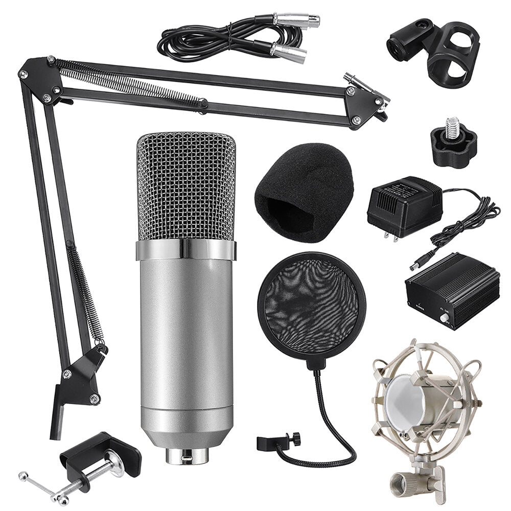 Microphone Condenser Sound Recording Microphone Kit With Shock Mount For Radio Braodcasting Singing Recording KTV Karaoke Mic