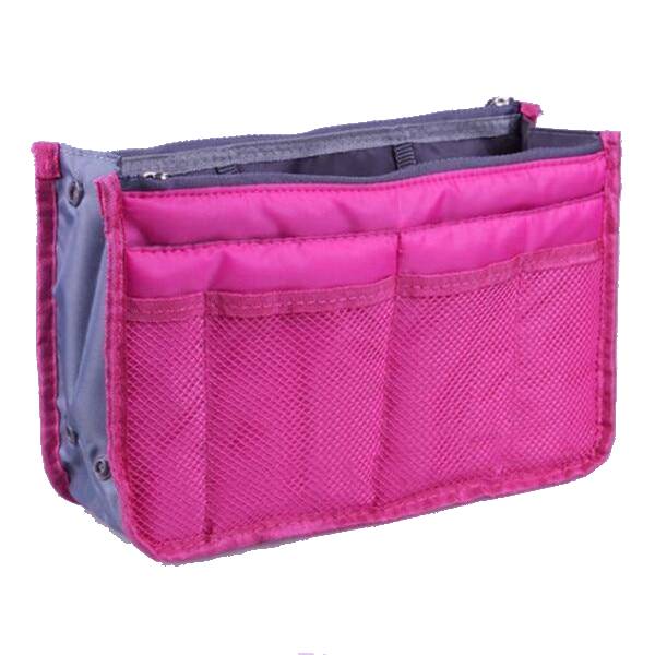 Nylon Cosmetic Bags For Women Tote Insert Double Zipper Makeup Bag Toiletries Storage Bag Girl Outdoors Travel Make Up Organizer