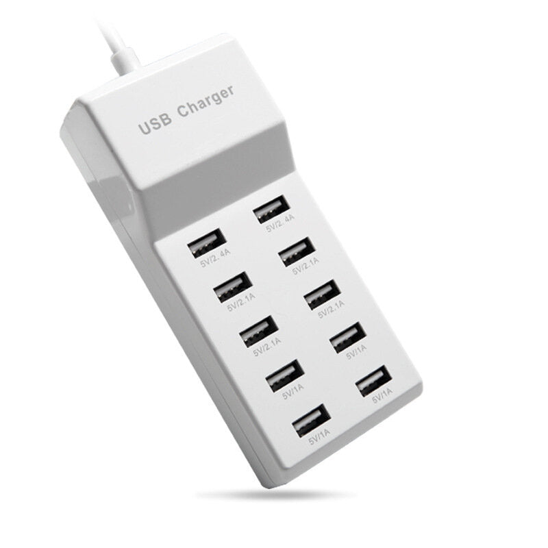 10 Port USB Tablet Charger Plug 5V 2.4A Wall Charger Hubs for Huawei Tablets Phone Pad Fast Charging 5V 1A