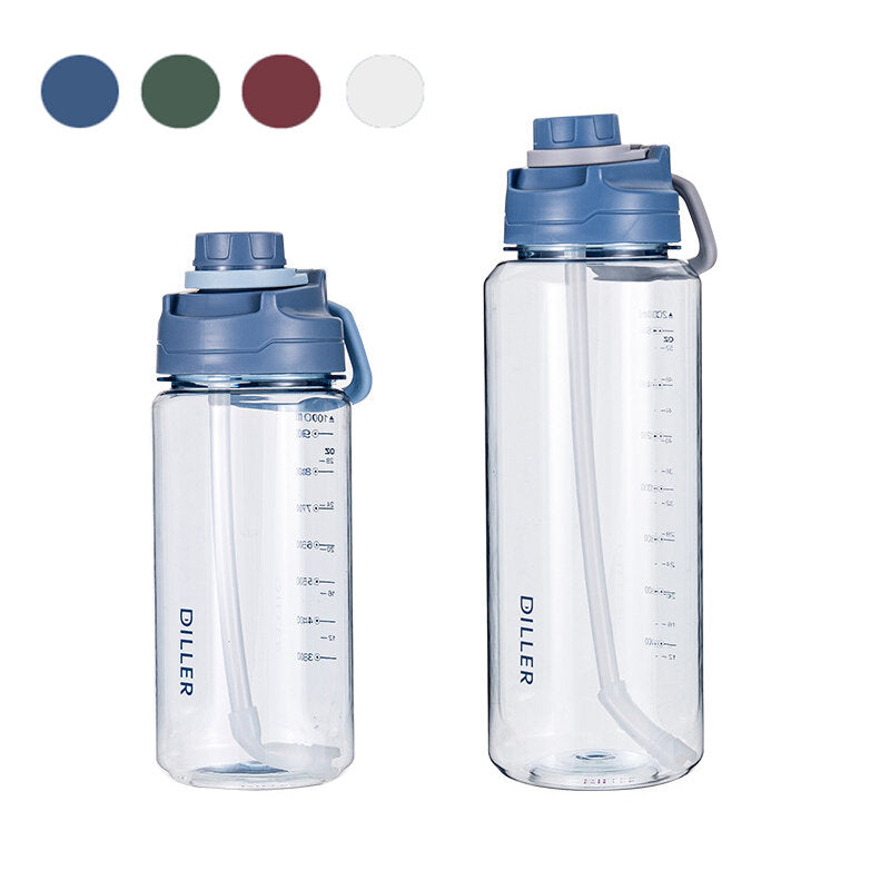 2000ml Large Capacity Water Bottles With Detachable Straw Portable Outdoor Sport Cycling Travel Drink Kettle