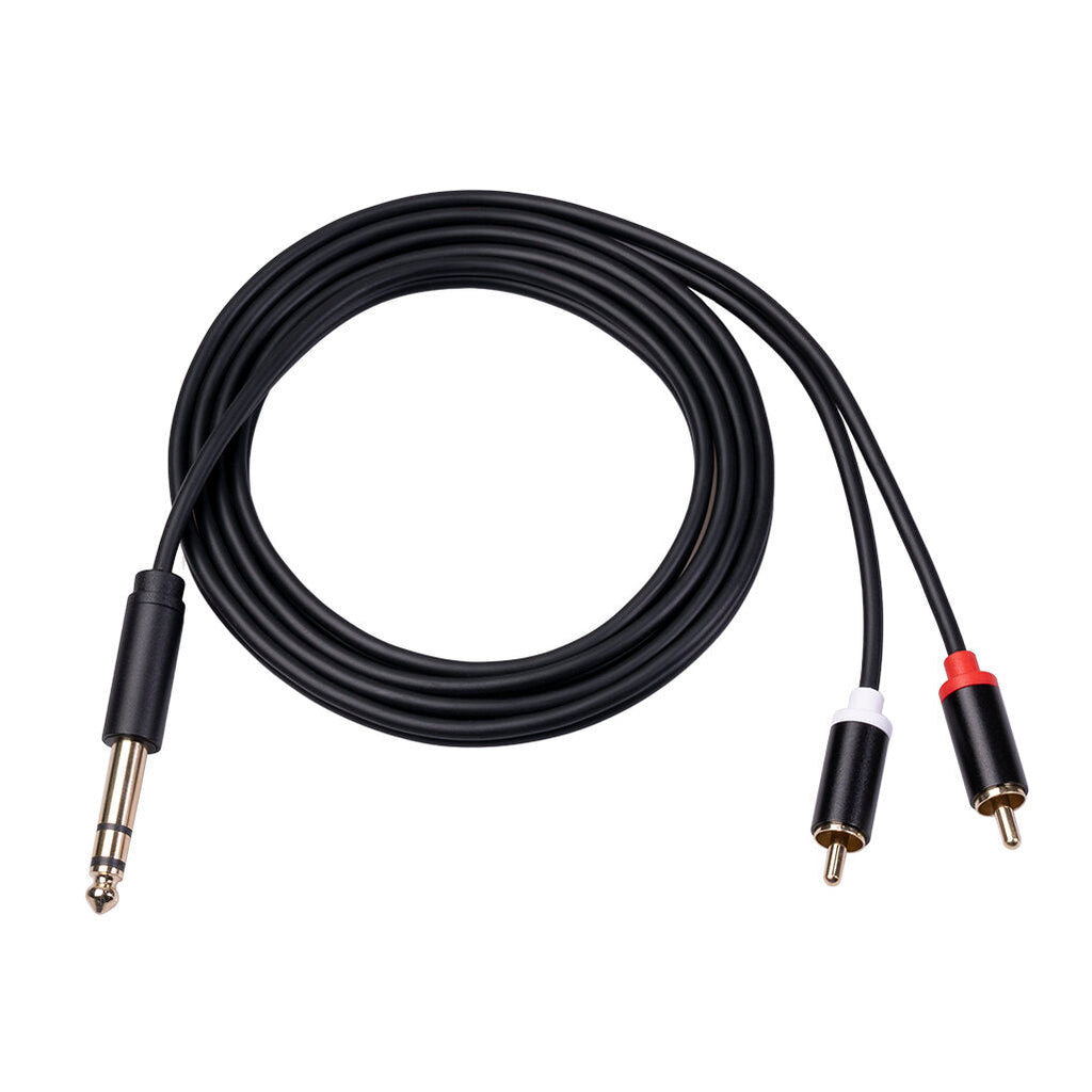 6.35mm Male to Dual RCA Male Audio Cable Gold Plated Stereo Audio Splitter Cable Connector