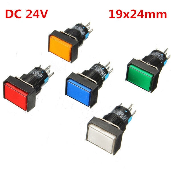 DC 24V Push Button Self-reset Momentary Switch LED Light