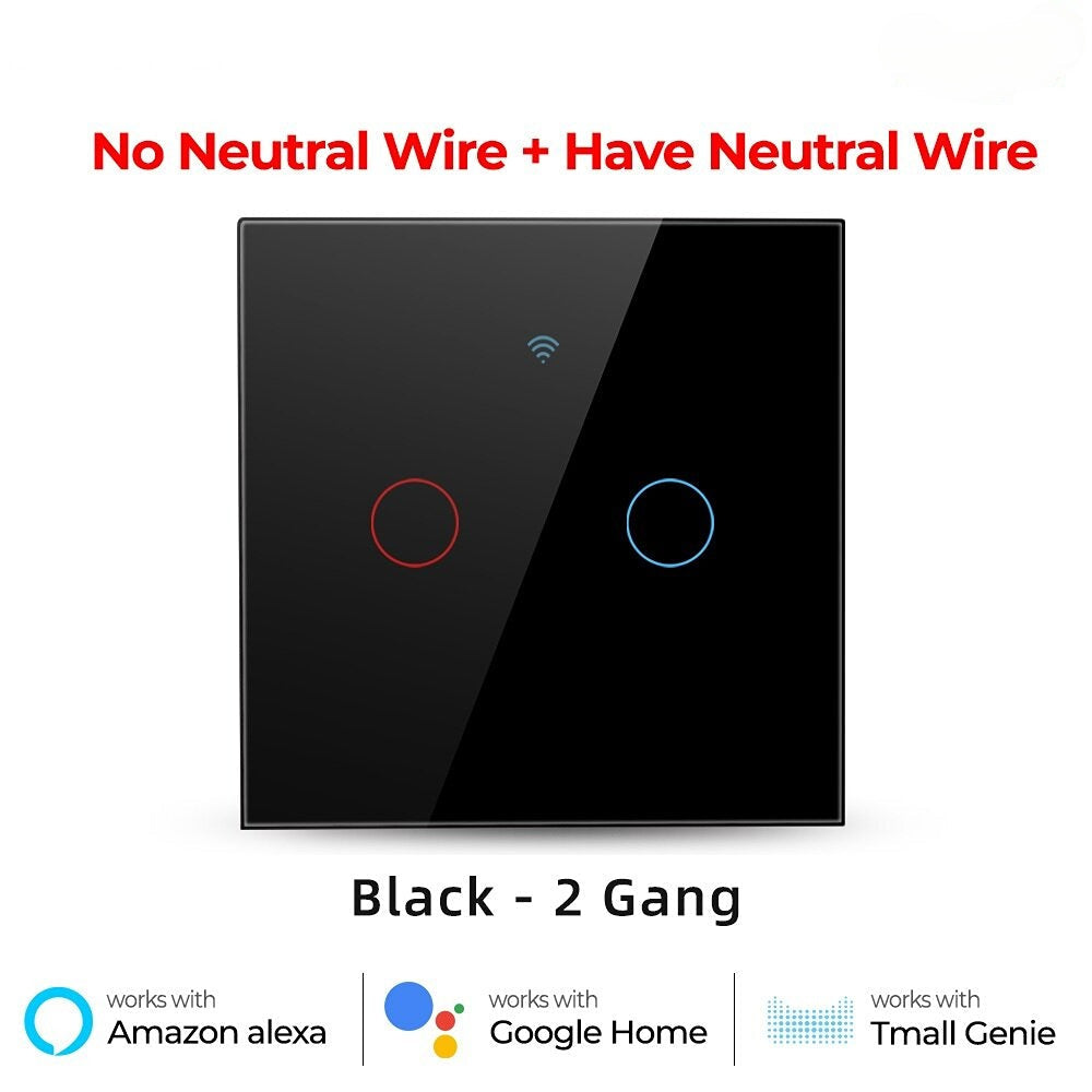 WiFi Light Switch 220V RF433 Remote Control No Neutrual Wire And Have Neutural Wire 2 Way Control Timer Works With Alexa Google Home