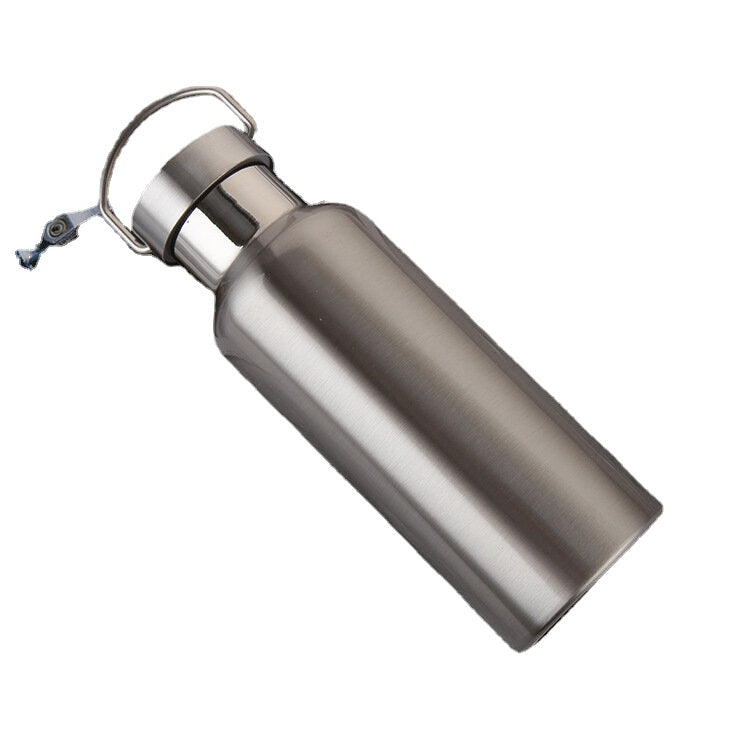 500ml 600ml 800ml Water Bottle 304 Stainless Steel Wide Mouth Vacuum Cup With Outdoor Carabiner