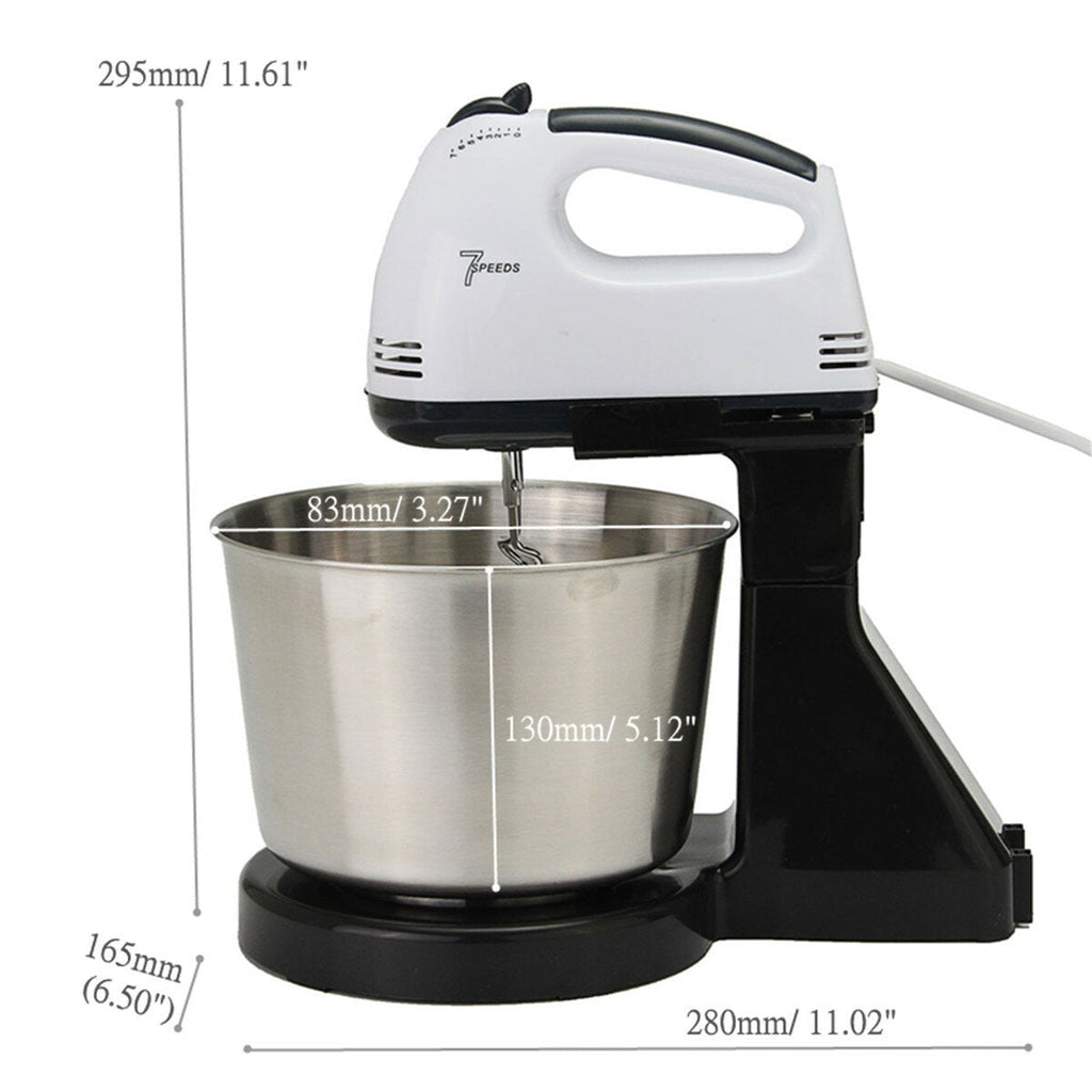 7 Speed Electric Egg Beater Dough Cakes Bread Egg Stand Mixer + Hand Blender + Bowl Food Mixer Kitchen Accessories Egg Tools