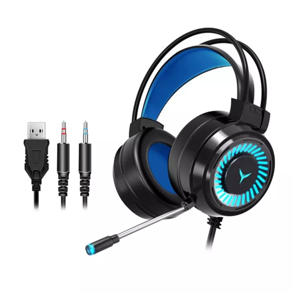 Gaming Headset 7.1 Channel 50MM Speaker Unit Colorful Circular Breathing Light Hi-Fi Cinema Sound 360 Omnidirectional Microphone