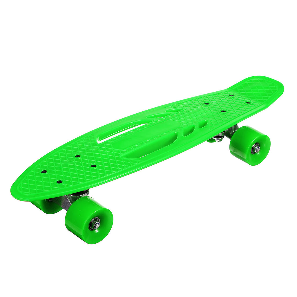 22Inch Unisex Children Adults Skateboards Hollow Design Skate Board Deck Strong Pulley Wheel High Elastic Shock Absorption PU Longboard