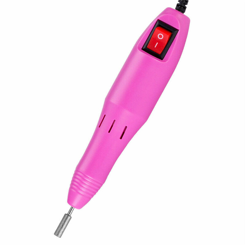 AC 220V 10W Nail Polishing Tool Set Nail Polisher Stepless Speed Regulation with Polishing Pen Polishing Head Gray/White/Pink AU Plug