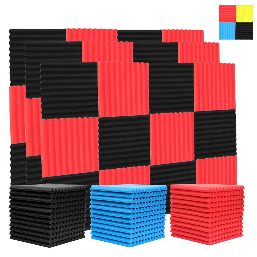 12pcs 30x30x2.5cm Acoustic Foam Soundproof Studio Soundproofing Panels Cinema Muffler Sponge Absorption Treatment Panel for Walls Sound Absorbing