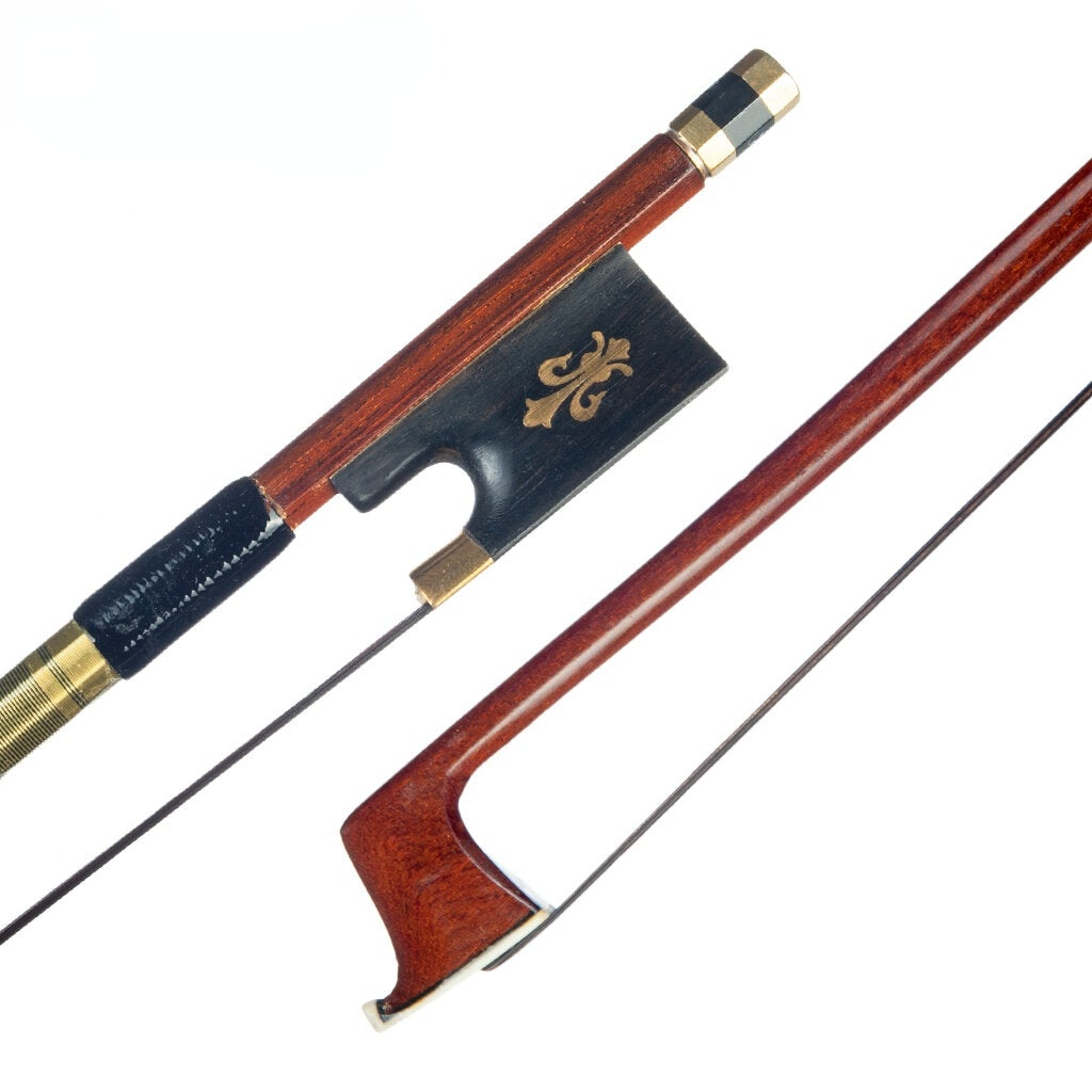 Violin Bow 4/4 Size Brazilwood Stick Lizard Skin Grip Black Mongolia Horsehair W/ Ebony Frog Well Balanced