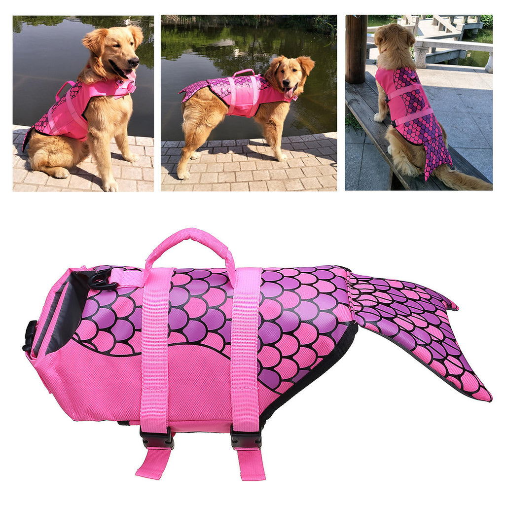 Universal Dog Life Jacket Pet Swim Clothing Float Coat Safety Vest Mermaid Pet Vest