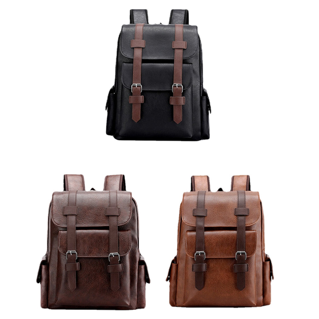 Men Leather School Backpacks Outdoor Travel Satchel Shoulder Bag Rucksack Satchel Handbag