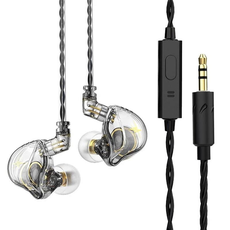 In-Ear Earphones 1D Hi-Fi Bass Earbuds Deep Bass Stereo Monitor Headphones Sport Noise Cancelling Headset With Mic