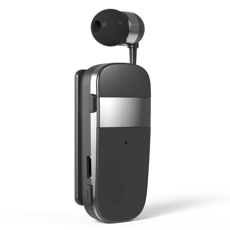 Wireless Earphone Retractable Business Bluetooth Headset Sport Clip Driver Telescopic 3D Stereo Earbud