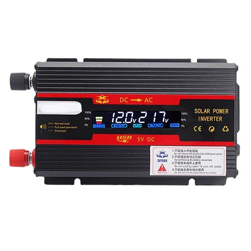 1000W US/EU Plug 12V/24V To 220v 10-15V Car Inverter Car Converter Solar Power Inverter Modified Sine Wave with LCD Display