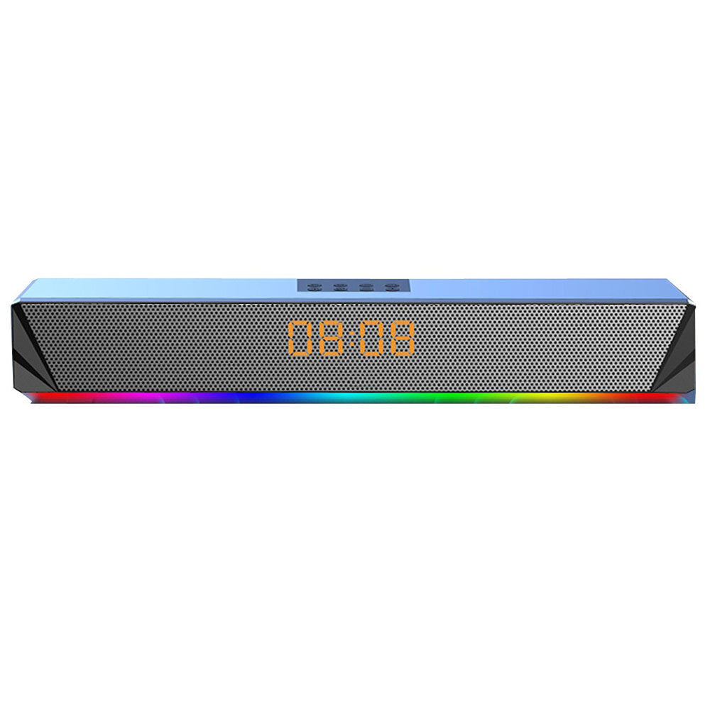 Computer Speaker RGB Light Effect Bluetooth USB Recharging Clock Display AUX U Disk TF Card Input Stereo Speaker System