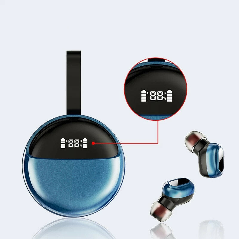 TWS Bluetooth Headset BT5.0 Wireless Headphone High Fidelity Speakers Big Battery Low Latency LED Power Display With Mic