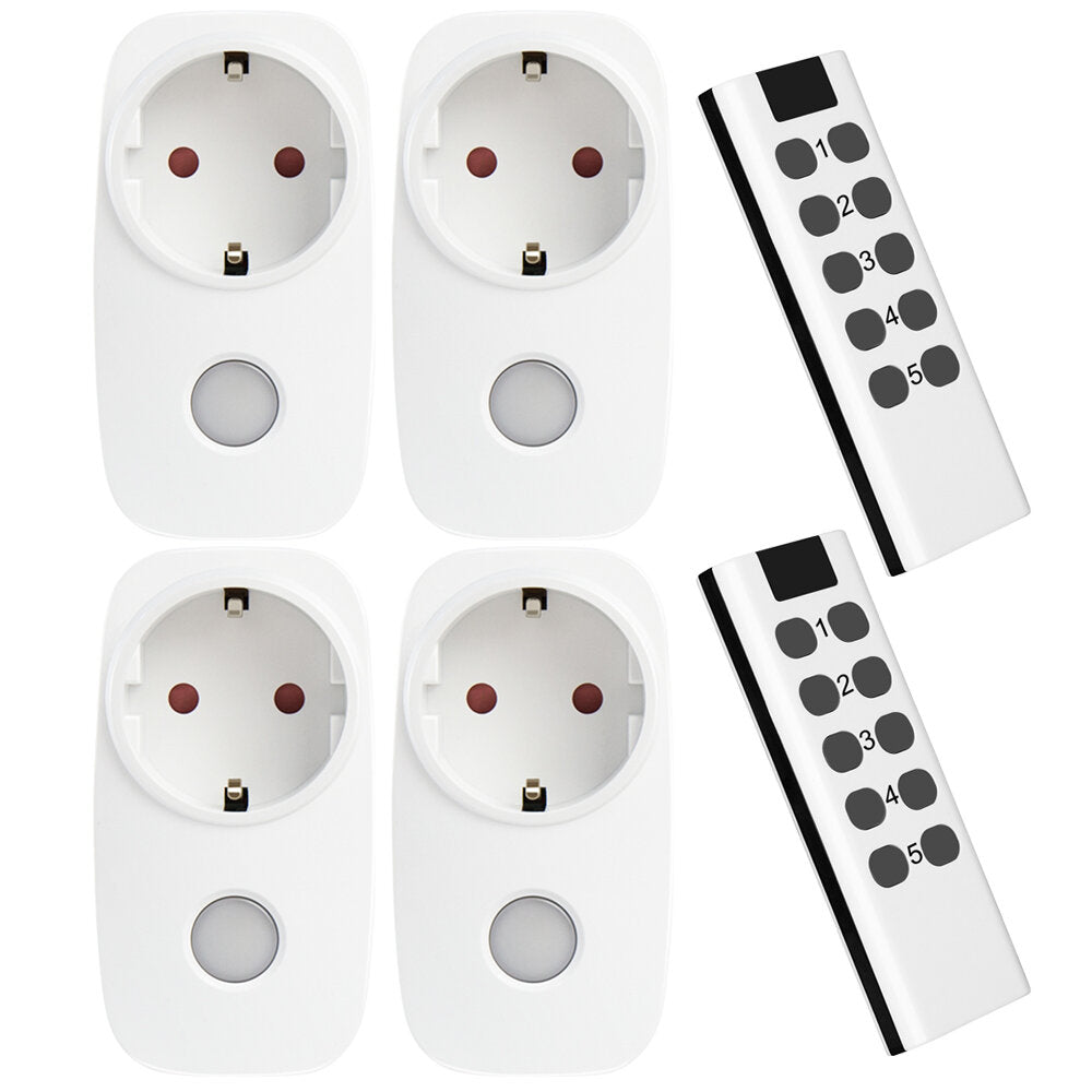 Universal Remote Control And EU Outlet Smart Socket Set With Night Light Outlet Wireless 433 Mhz Compatible With Broadlink Remote Control