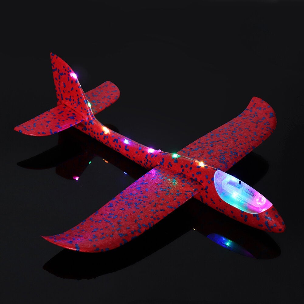 48cm 19'' Hand Launch Throwing Aircraft Airplane DIY Inertial EPP Plane Toy With LED Light