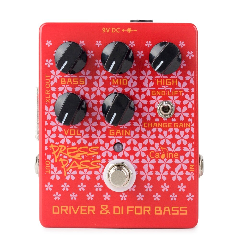 Press Pass Red Electric Guitar Effects Pedals with True Bypass Driver and DI Box Classic Tube Amp for Bass Guitars