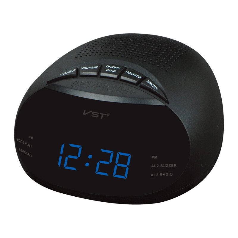 EU Led Digital Radio Alarm Clock With Blue Red Green Backlight Two Groups Alarm Clock AM FM Clock Ra