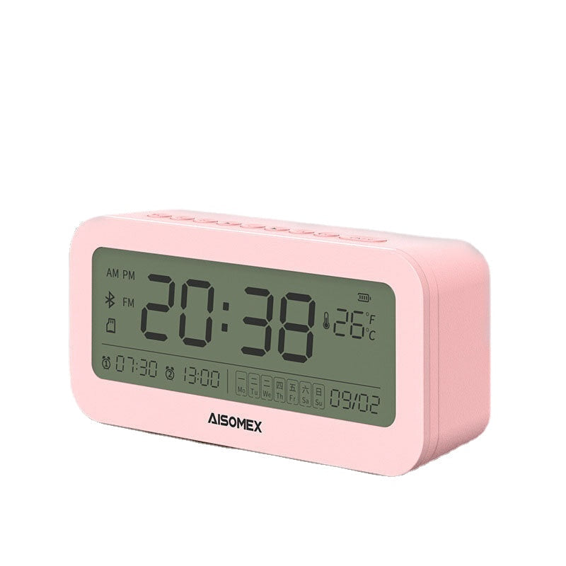 Bluetooth Speaker LED Screen Alarm Clock Day Demperature Display 3 Mode Night Light Outdoor Stereo Subwoofer