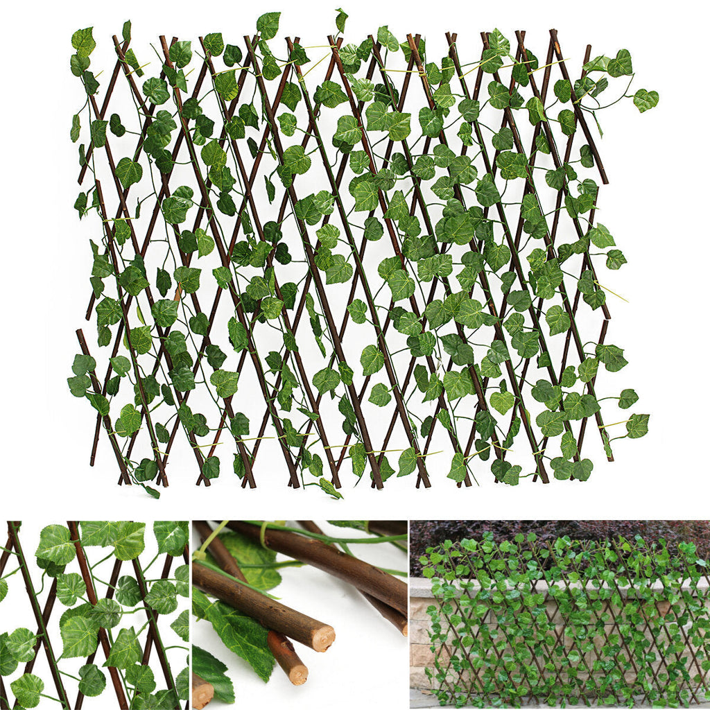 Artificial Ivy Expandable Stretchable Privacy Fence Faux Single Side Leafs Vine Screen for Outdoor Garden Yard