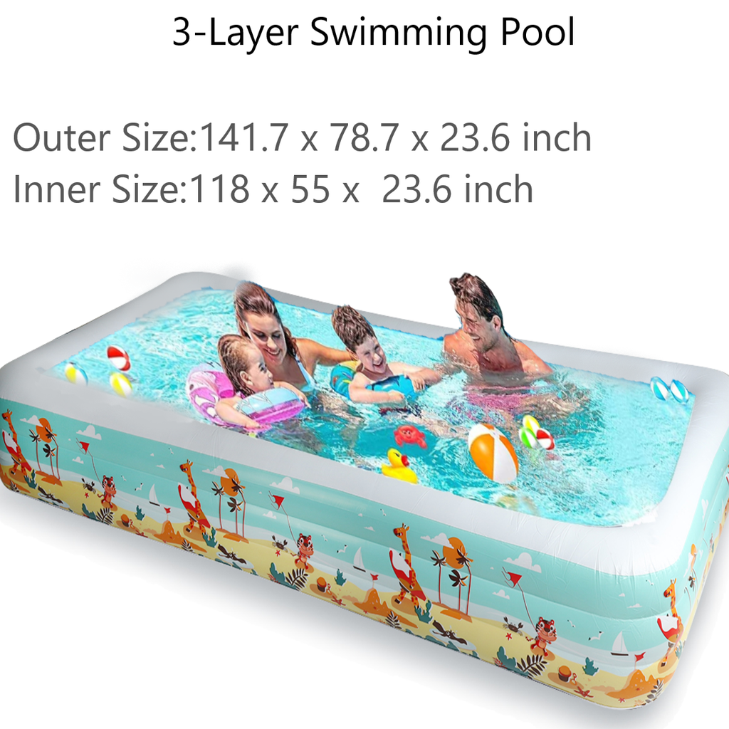 1.8/2.1/3.6m Inflatable Swimming Pool With Bottom Layer Cotton