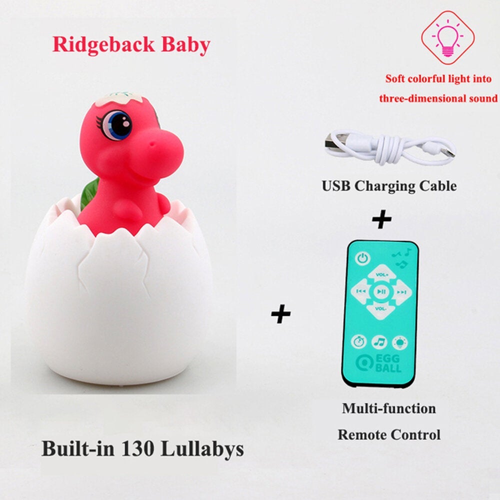 Multi-shape Creative Simulation Dinosaur Egg Night Light Sensor Pats Colorful Music Table Lamp Baby Sleep Aid Kids Glowing Toy